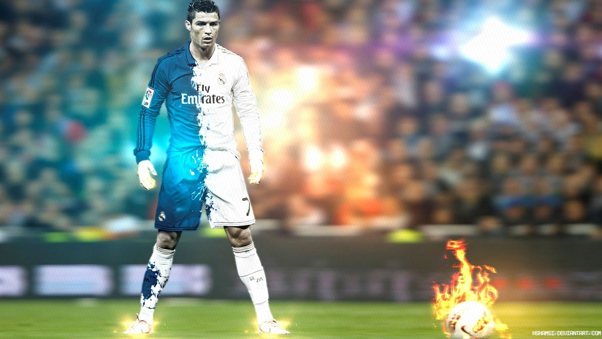 Hình ảnh 3D Ronaldo với ánh mắt đầy thách thức