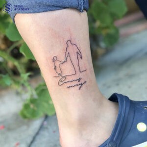 Hình xăm bố và con với dòng chữ tiếng Anh ý nghĩa