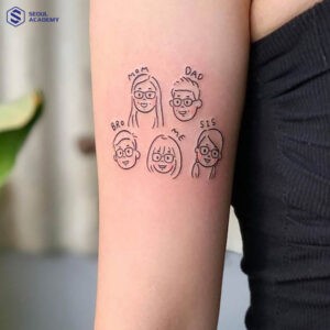 Hình xăm với đầy đủ các thành viên trong gia đình được nhiều bạn trẻ ưa chuộng