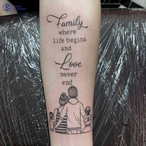 Mẫu hình xăm chữ tiếng Anh cực kỳ ý nghĩa về gia đình