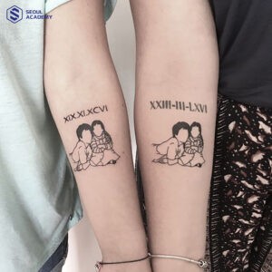 Gợi ý hình xăm ý nghĩa về gia đình kết hợp số la mã
