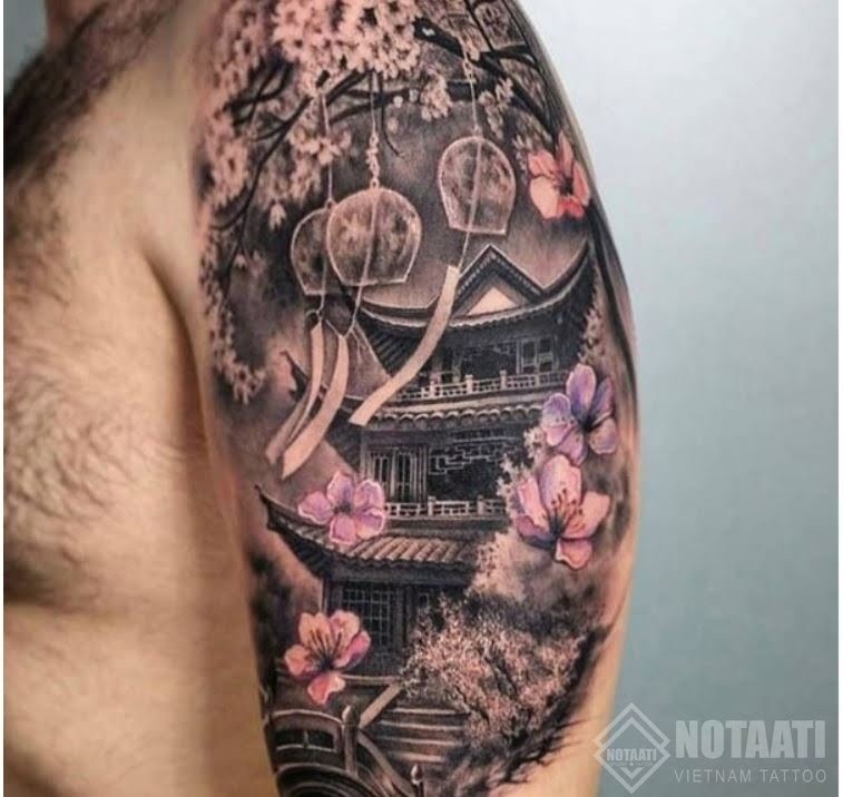 Vị trí xăm hình hoa đào ở nam