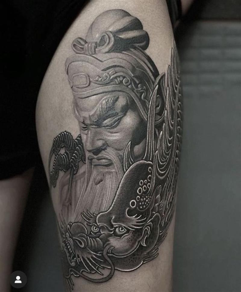 Hình xăm Quan Công 3D