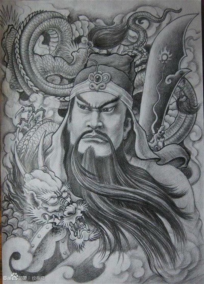 Hình xăm Quan Công quấn rồng
