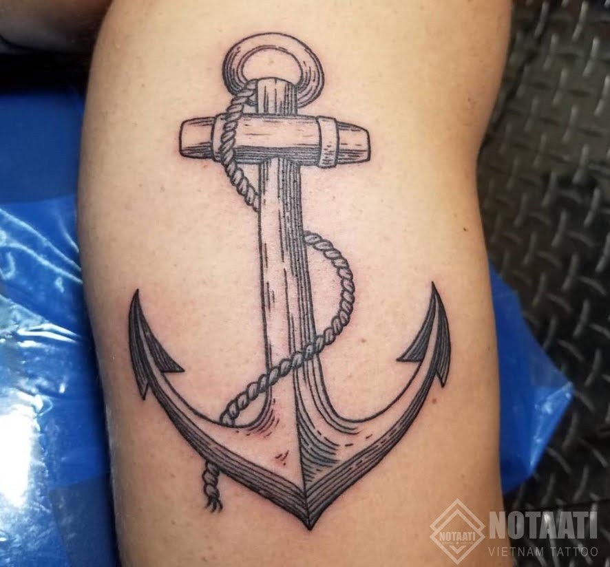 Hình xăm vô cực kết hợp cùng mỏ neo