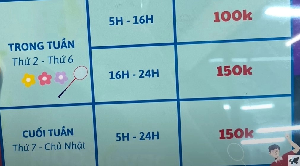 Bảng giá tham khảo dịch vụ tại Học Viện Cầu Lông T Pro