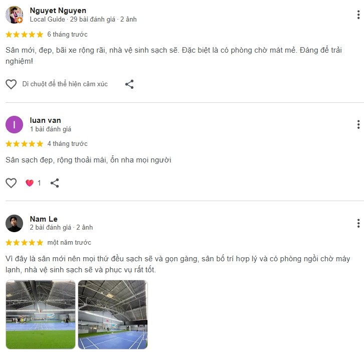 Đánh giá của người chơi về Học Viện Cầu Lông T Pro