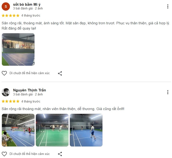 Đánh giá của người chơi về Học Viện Cầu Lông T Pro