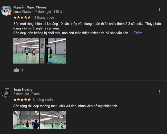 Phản hồi tích cực từ người chơi về sân cầu lông Bảo Hà