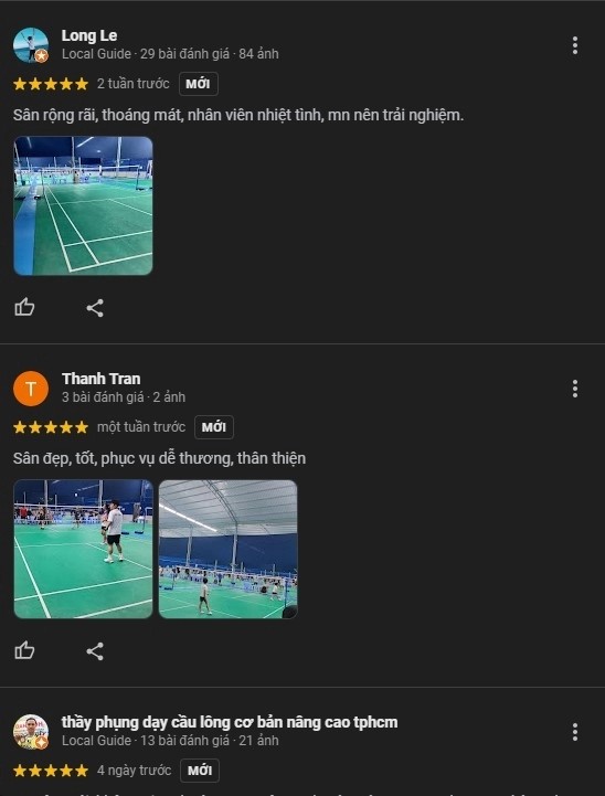 Đánh giá sân cầu lông Hoàng Hoa Thám