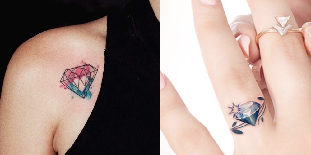 Hình xăm kim cương tinh tế