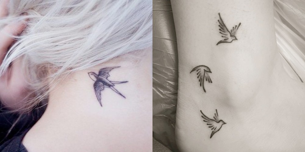Hình xăm chim nhạn tượng trưng cho bình an