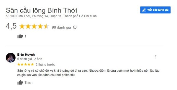 Khách hàng cảm thấy hơi phiền vì gió lùa, làm ảnh hưởng đến quá trình chơi cầu lông