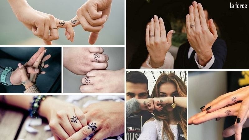 Hình xăm cặp mini ấn tượng ở ngón tay