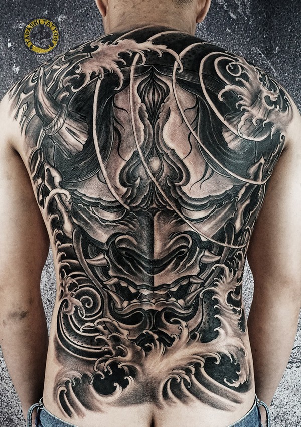 hinh xam full lung quy oni va hannya 1