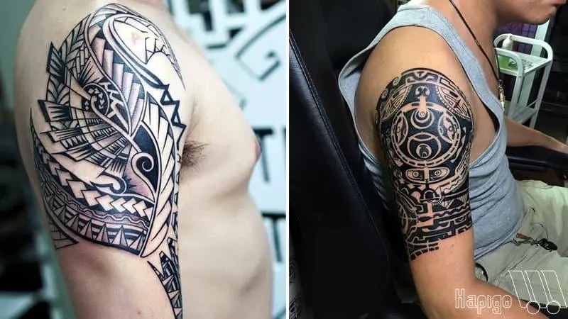 Hình xăm Maori với các đường cong mềm mại