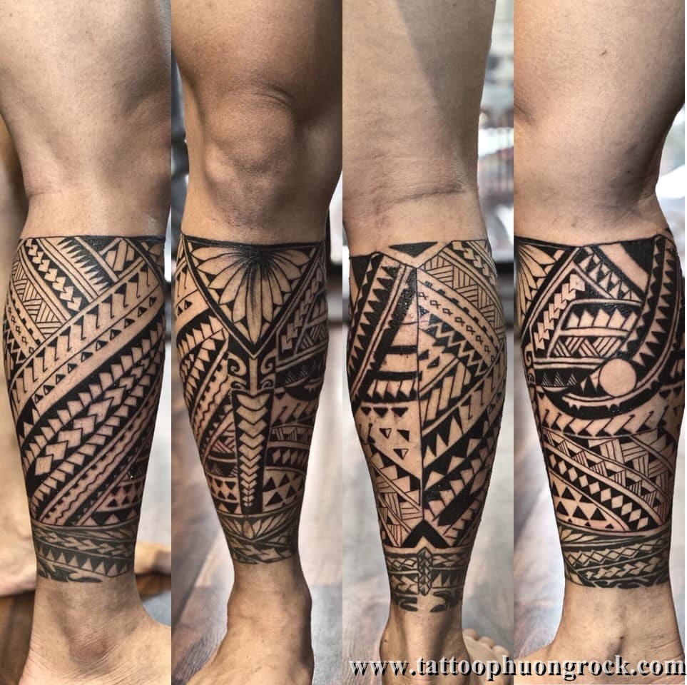 Hình xăm Maori trên bắp chân