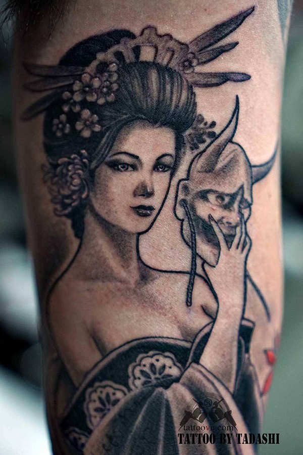 Địa chỉ xăm hình Oni Hannya chất lượng cao