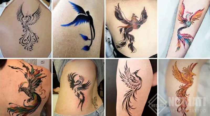 Hình xăm Phượng Hoàng hoa văn
