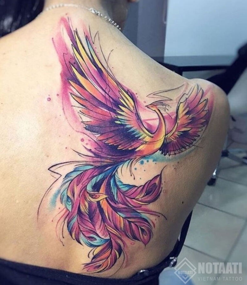 Hình xăm Phượng Hoàng trên lưng