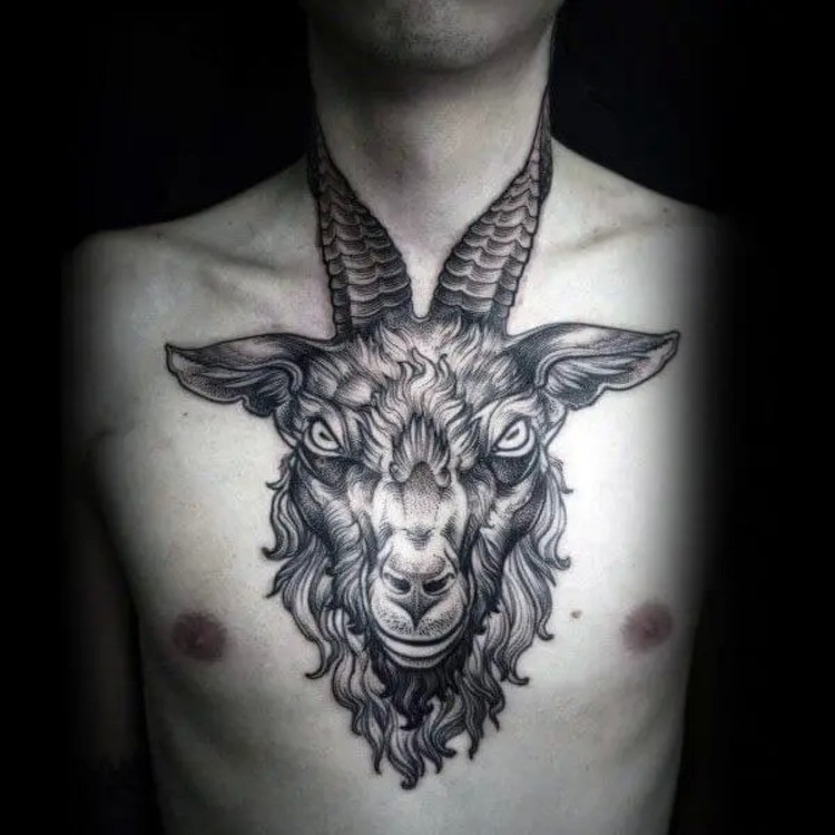 Tổng thể hình xăm Quỷ Baphomet ấn tượng