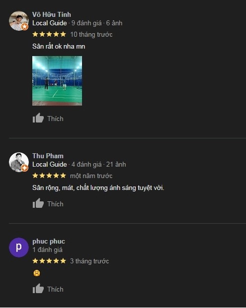 Đánh giá sân cầu lông 71 Trần Phú