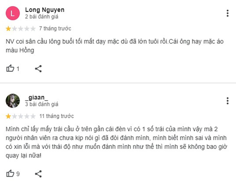 Nhược điểm trên sân cầu lông Đông Phương