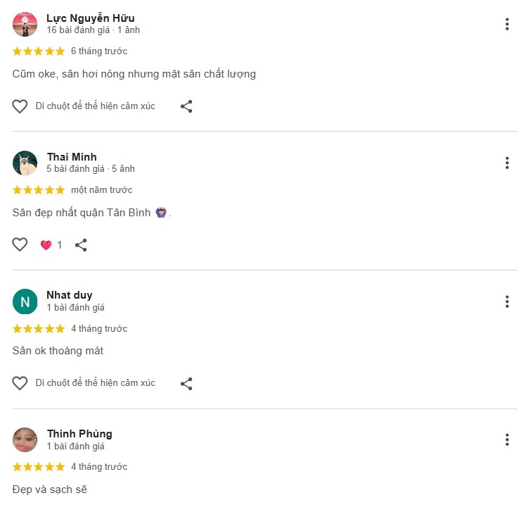 Đánh giá của người chơi tại sân Pickleball Icons