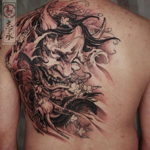 Hình xăm Tattoo mặt quỷ Hannya Oni