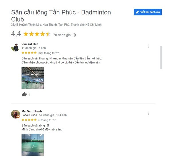 Sân sạch sẽ, thoáng mát là 2 ưu điểm khiến khách hàng vô cùng hài lòng