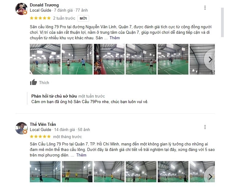 Đánh giá sân cầu lông 79 Pro