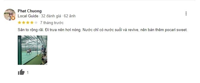 Đánh giá sân cầu lông Hoa Sen