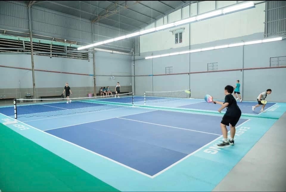 Mặt sân tiêu chuẩn của sân cầu lông Pickleball Quang Huy