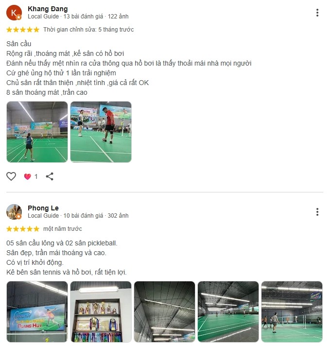 Cộng đồng người chơi tại sân cầu lông Pickleball Quang Huy