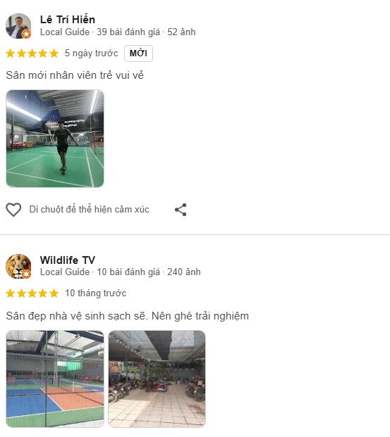 Đánh giá của người chơi tại sân cầu lông & Pickleball Tô Ký