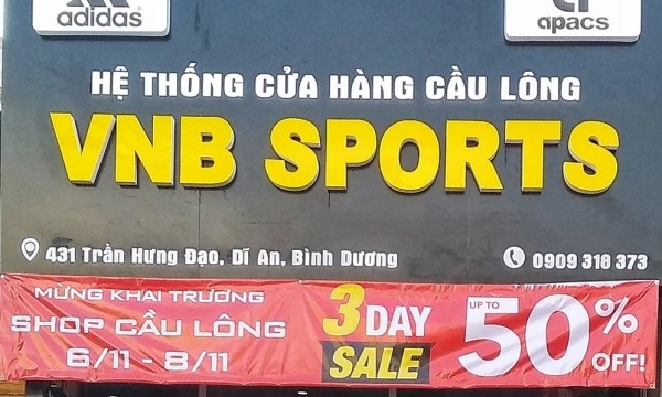 Khuyến mãi lên đến 50% nhân dịp khai trương shop cầu lông Dĩ An, Bình Dương - VNB Sports thứ 28