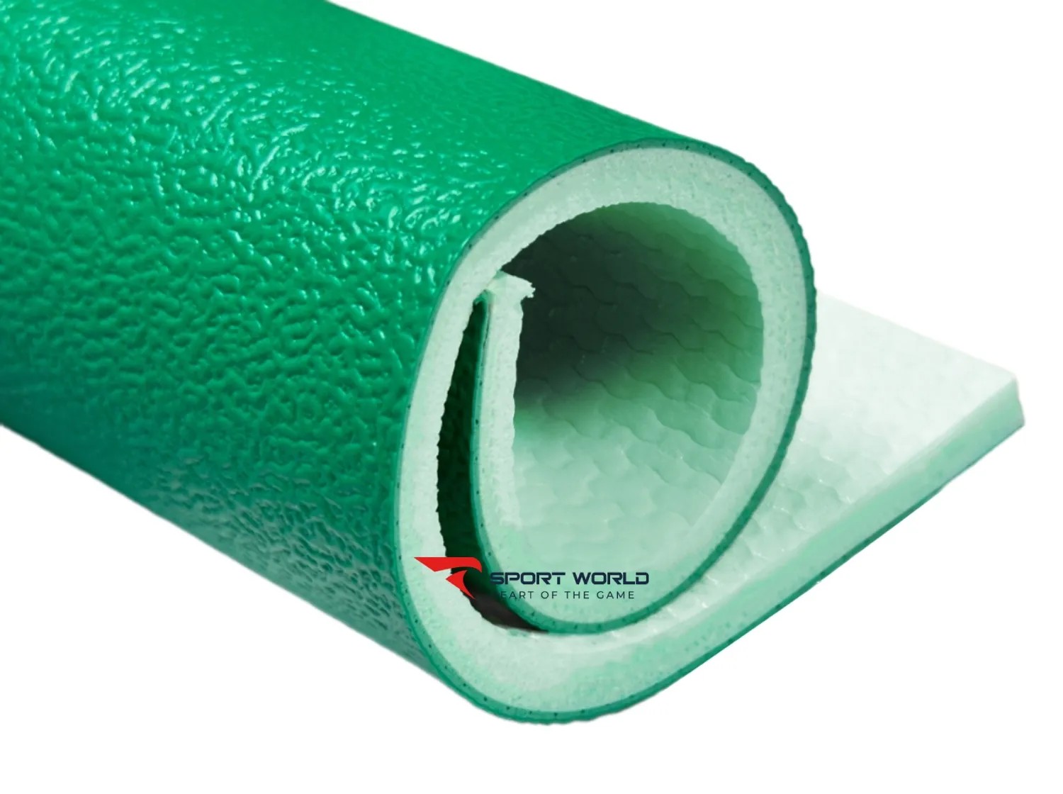 Cận cảnh mặt sân cầu lông bằng thảm PVC màu xanh dương, thể hiện độ bám và đàn hồi tốt