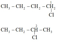 Các đồng phân cloankan của C4H9Cl
